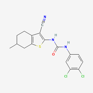 molecular formula C17H15Cl2N3OS B5066616 N-(3-cyano-6-methyl-4,5,6,7-tetrahydro-1-benzothien-2-yl)-N'-(3,4-dichlorophenyl)urea 