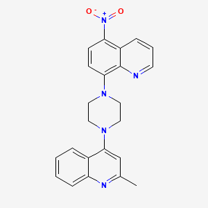 molecular formula C23H21N5O2 B5066628 2-methyl-4-[4-(5-nitro-8-quinolinyl)-1-piperazinyl]quinoline 
