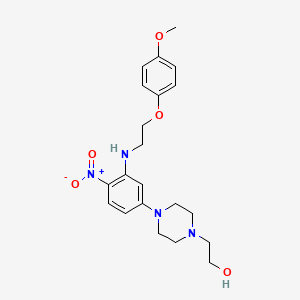 molecular formula C21H28N4O5 B5066637 2-[4-(3-{[2-(4-methoxyphenoxy)ethyl]amino}-4-nitrophenyl)-1-piperazinyl]ethanol 