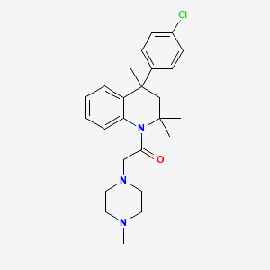 4-(4-chlorophenyl)-2,2,4-trimethyl-1-[(4-methyl-1-piperazinyl)acetyl]-1,2,3,4-tetrahydroquinoline