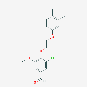 molecular formula C18H19ClO4 B5066668 3-chloro-4-[2-(3,4-dimethylphenoxy)ethoxy]-5-methoxybenzaldehyde 