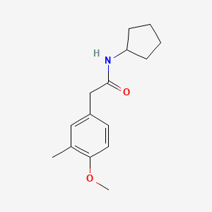 molecular formula C15H21NO2 B5066669 N-cyclopentyl-2-(4-methoxy-3-methylphenyl)acetamide 