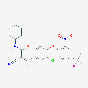 molecular formula C23H19ClF3N3O4 B5066687 3-{3-chloro-4-[2-nitro-4-(trifluoromethyl)phenoxy]phenyl}-2-cyano-N-cyclohexylacrylamide 