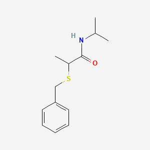 molecular formula C13H19NOS B5066700 2-(benzylthio)-N-isopropylpropanamide 
