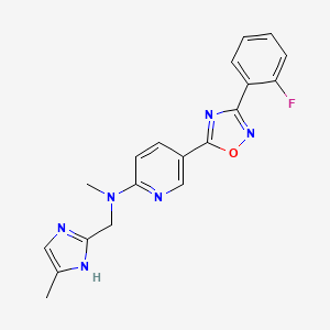 5-[3-(2-fluorophenyl)-1,2,4-oxadiazol-5-yl]-N-methyl-N-[(4-methyl-1H-imidazol-2-yl)methyl]-2-pyridinamine