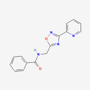 molecular formula C15H12N4O2 B5066738 N-{[3-(2-吡啶基)-1,2,4-恶二唑-5-基]甲基}苯甲酰胺 