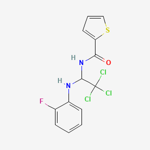 molecular formula C13H10Cl3FN2OS B5066750 N-{2,2,2-trichloro-1-[(2-fluorophenyl)amino]ethyl}-2-thiophenecarboxamide 