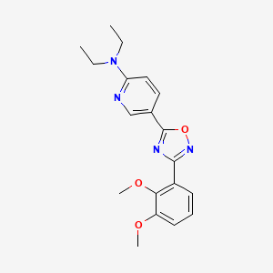 molecular formula C19H22N4O3 B5066784 5-[3-(2,3-dimethoxyphenyl)-1,2,4-oxadiazol-5-yl]-N,N-diethyl-2-pyridinamine 