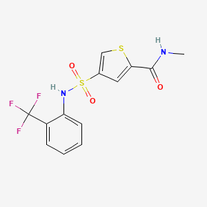 molecular formula C13H11F3N2O3S2 B5066787 N-methyl-4-({[2-(trifluoromethyl)phenyl]amino}sulfonyl)-2-thiophenecarboxamide 