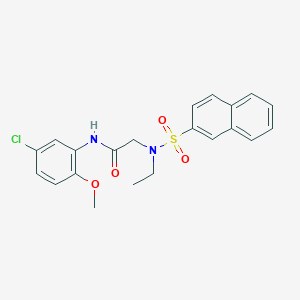 molecular formula C21H21ClN2O4S B5066793 N~1~-(5-chloro-2-methoxyphenyl)-N~2~-ethyl-N~2~-(2-naphthylsulfonyl)glycinamide 