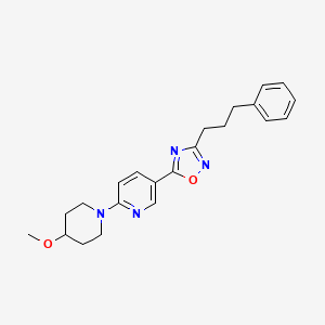 molecular formula C22H26N4O2 B5066798 2-(4-methoxy-1-piperidinyl)-5-[3-(3-phenylpropyl)-1,2,4-oxadiazol-5-yl]pyridine 