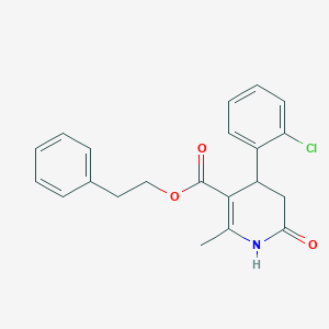 molecular formula C21H20ClNO3 B5066809 2-phenylethyl 4-(2-chlorophenyl)-2-methyl-6-oxo-1,4,5,6-tetrahydro-3-pyridinecarboxylate 