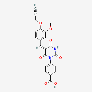 molecular formula C22H16N2O7 B5066813 4-[5-[3-methoxy-4-(2-propyn-1-yloxy)benzylidene]-2,4,6-trioxotetrahydro-1(2H)-pyrimidinyl]benzoic acid 