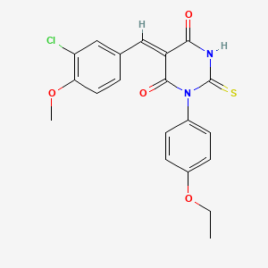 molecular formula C20H17ClN2O4S B5066820 5-(3-chloro-4-methoxybenzylidene)-1-(4-ethoxyphenyl)-2-thioxodihydro-4,6(1H,5H)-pyrimidinedione 