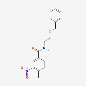 molecular formula C17H18N2O3S B5066838 N-[2-(benzylthio)ethyl]-4-methyl-3-nitrobenzamide 