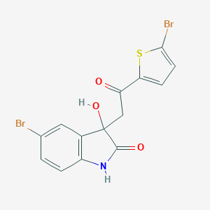 molecular formula C14H9Br2NO3S B506684 5-bromo-3-[2-(5-bromothiophen-2-yl)-2-oxoethyl]-3-hydroxy-1,3-dihydro-2H-indol-2-one CAS No. 355428-87-4