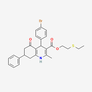 molecular formula C27H28BrNO3S B5066845 2-(ethylthio)ethyl 4-(4-bromophenyl)-2-methyl-5-oxo-7-phenyl-1,4,5,6,7,8-hexahydro-3-quinolinecarboxylate CAS No. 5714-03-4