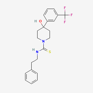molecular formula C21H23F3N2OS B5066859 4-hydroxy-N-(2-phenylethyl)-4-[3-(trifluoromethyl)phenyl]-1-piperidinecarbothioamide 