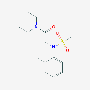 molecular formula C14H22N2O3S B5066873 N~1~,N~1~-diethyl-N~2~-(2-methylphenyl)-N~2~-(methylsulfonyl)glycinamide 
