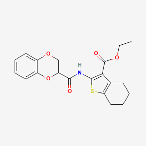 molecular formula C20H21NO5S B5066875 ethyl 2-[(2,3-dihydro-1,4-benzodioxin-2-ylcarbonyl)amino]-4,5,6,7-tetrahydro-1-benzothiophene-3-carboxylate 