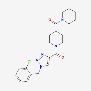 molecular formula C21H26ClN5O2 B5066939 1-{[1-(2-chlorobenzyl)-1H-1,2,3-triazol-4-yl]carbonyl}-4-(1-piperidinylcarbonyl)piperidine 