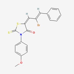 molecular formula C19H14BrNO2S2 B5066940 5-(2-bromo-3-phenyl-2-propen-1-ylidene)-3-(4-methoxyphenyl)-2-thioxo-1,3-thiazolidin-4-one 