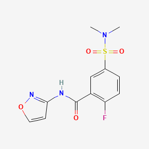 molecular formula C12H12FN3O4S B5066953 5-[(dimethylamino)sulfonyl]-2-fluoro-N-3-isoxazolylbenzamide 