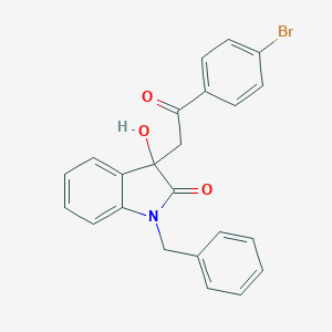 molecular formula C23H18BrNO3 B506696 1-benzyl-3-[2-(4-bromophenyl)-2-oxoethyl]-3-hydroxy-1,3-dihydro-2H-indol-2-one CAS No. 442567-85-3