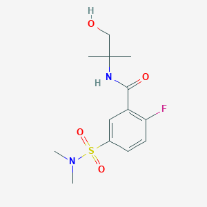 molecular formula C13H19FN2O4S B5066993 5-[(dimethylamino)sulfonyl]-2-fluoro-N-(2-hydroxy-1,1-dimethylethyl)benzamide 