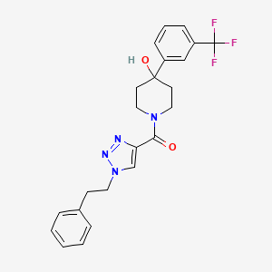 molecular formula C23H23F3N4O2 B5067013 1-{[1-(2-phenylethyl)-1H-1,2,3-triazol-4-yl]carbonyl}-4-[3-(trifluoromethyl)phenyl]-4-piperidinol 
