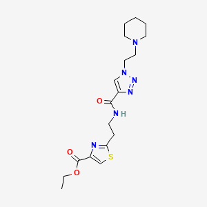 ethyl 2-{2-[({1-[2-(1-piperidinyl)ethyl]-1H-1,2,3-triazol-4-yl}carbonyl)amino]ethyl}-1,3-thiazole-4-carboxylate