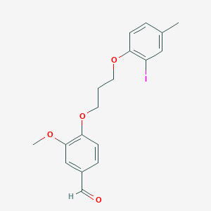 molecular formula C18H19IO4 B5067025 4-[3-(2-iodo-4-methylphenoxy)propoxy]-3-methoxybenzaldehyde 