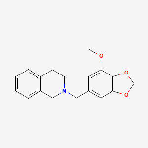 molecular formula C18H19NO3 B5067029 2-[(7-methoxy-1,3-benzodioxol-5-yl)methyl]-1,2,3,4-tetrahydroisoquinoline 