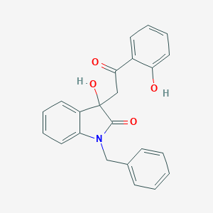molecular formula C23H19NO4 B506703 1-benzyl-3-hydroxy-3-[2-(2-hydroxyphenyl)-2-oxoethyl]-1,3-dihydro-2H-indol-2-one CAS No. 369394-52-5