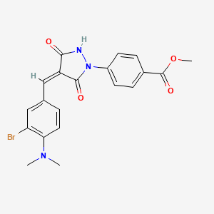 molecular formula C20H18BrN3O4 B5067031 methyl 4-{4-[3-bromo-4-(dimethylamino)benzylidene]-3,5-dioxo-1-pyrazolidinyl}benzoate 