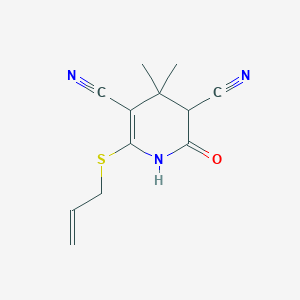 molecular formula C12H13N3OS B5067044 6-(allylthio)-4,4-dimethyl-2-oxo-1,2,3,4-tetrahydro-3,5-pyridinedicarbonitrile CAS No. 201733-67-7