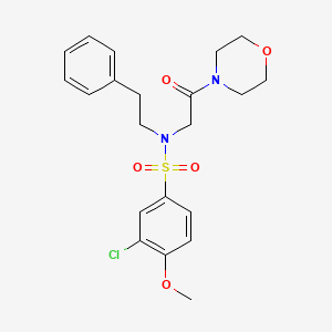 molecular formula C21H25ClN2O5S B5067082 3-chloro-4-methoxy-N-[2-(4-morpholinyl)-2-oxoethyl]-N-(2-phenylethyl)benzenesulfonamide 