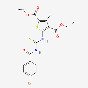 molecular formula C19H19BrN2O5S2 B5067083 diethyl 5-({[(4-bromobenzoyl)amino]carbonothioyl}amino)-3-methyl-2,4-thiophenedicarboxylate 