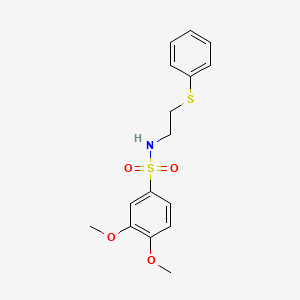 molecular formula C16H19NO4S2 B5067085 3,4-dimethoxy-N-[2-(phenylthio)ethyl]benzenesulfonamide 