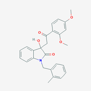 molecular formula C26H25NO5 B506709 3-[2-(2,4-dimethoxyphenyl)-2-oxoethyl]-3-hydroxy-1-(2-methylbenzyl)-1,3-dihydro-2H-indol-2-one CAS No. 421574-00-7