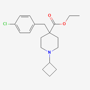 molecular formula C19H26ClNO2 B5067108 ethyl 4-(4-chlorobenzyl)-1-cyclobutyl-4-piperidinecarboxylate 