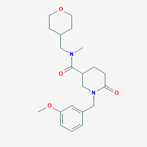 molecular formula C21H30N2O4 B5067116 1-(3-methoxybenzyl)-N-methyl-6-oxo-N-(tetrahydro-2H-pyran-4-ylmethyl)-3-piperidinecarboxamide 