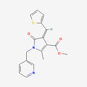 molecular formula C18H16N2O3S B5067129 methyl 2-methyl-5-oxo-1-(3-pyridinylmethyl)-4-(2-thienylmethylene)-4,5-dihydro-1H-pyrrole-3-carboxylate 