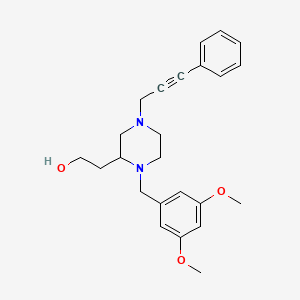 2-[1-(3,5-dimethoxybenzyl)-4-(3-phenyl-2-propyn-1-yl)-2-piperazinyl]ethanol