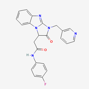 molecular formula C23H18FN5O2 B5067150 N-(4-fluorophenyl)-2-[2-oxo-1-(3-pyridinylmethyl)-2,3-dihydro-1H-imidazo[1,2-a]benzimidazol-3-yl]acetamide 