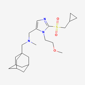molecular formula C23H37N3O3S B5067165 (1-adamantylmethyl){[2-[(cyclopropylmethyl)sulfonyl]-1-(2-methoxyethyl)-1H-imidazol-5-yl]methyl}methylamine 
