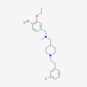 molecular formula C24H33FN2O2 B5067174 2-ethoxy-4-{[({1-[2-(3-fluorophenyl)ethyl]-4-piperidinyl}methyl)(methyl)amino]methyl}phenol 