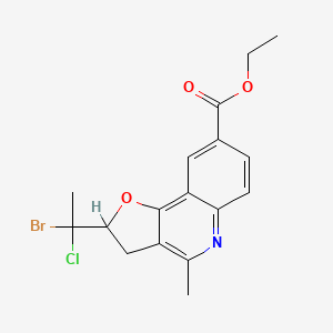 molecular formula C17H17BrClNO3 B5067185 ethyl 2-(1-bromo-1-chloroethyl)-4-methyl-2,3-dihydrofuro[3,2-c]quinoline-8-carboxylate 