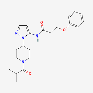 molecular formula C21H28N4O3 B5067191 N-[1-(1-isobutyryl-4-piperidinyl)-1H-pyrazol-5-yl]-3-phenoxypropanamide 