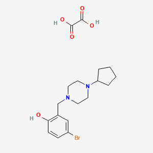 4-bromo-2-[(4-cyclopentyl-1-piperazinyl)methyl]phenol ethanedioate (salt)